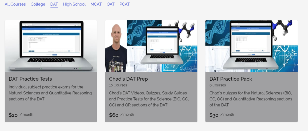 Chad's Prep Course Options